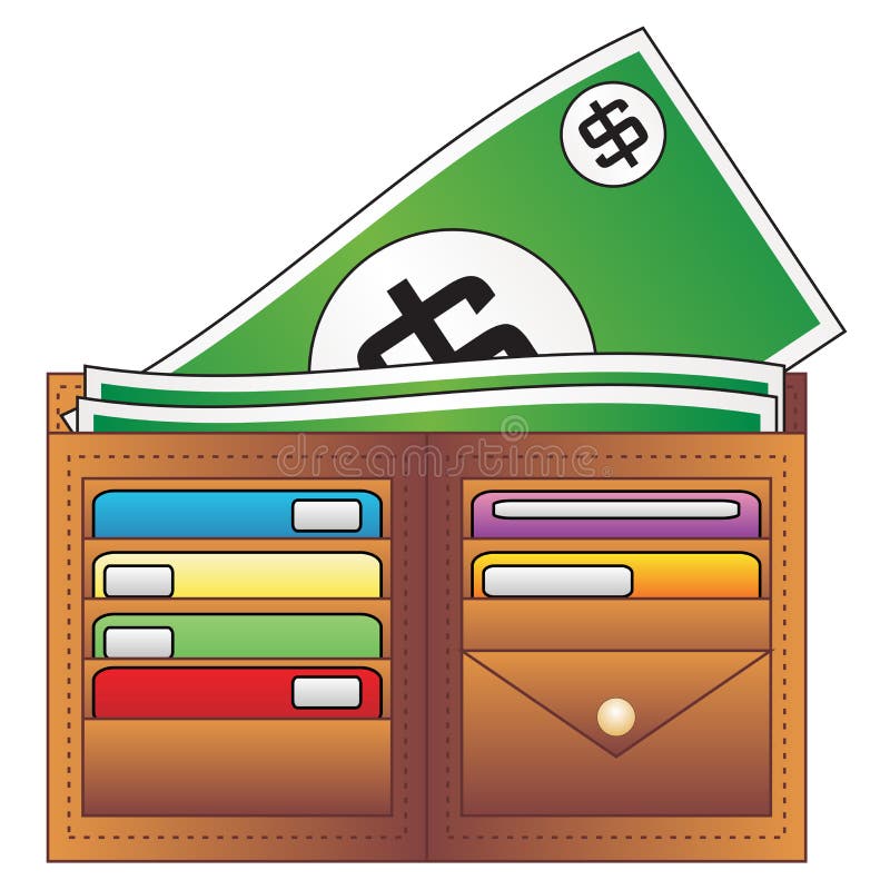 Wallet and money stock illustration Wallet and money stock illustration