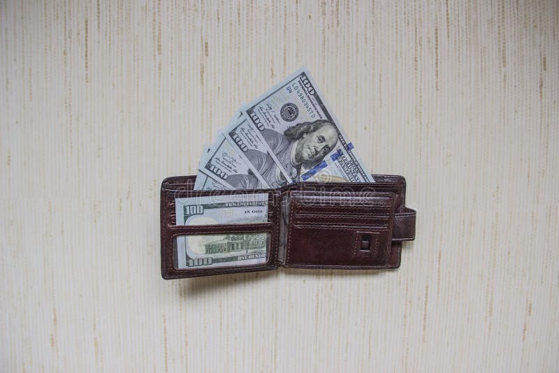 Money is in the Wallet To Buy Important Stuff Stock Image Image of