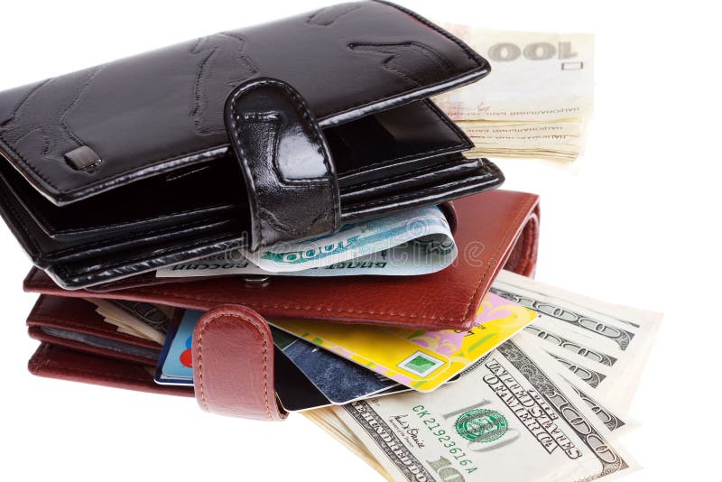 Wallet with money stock photo. Image of black, business 50868458