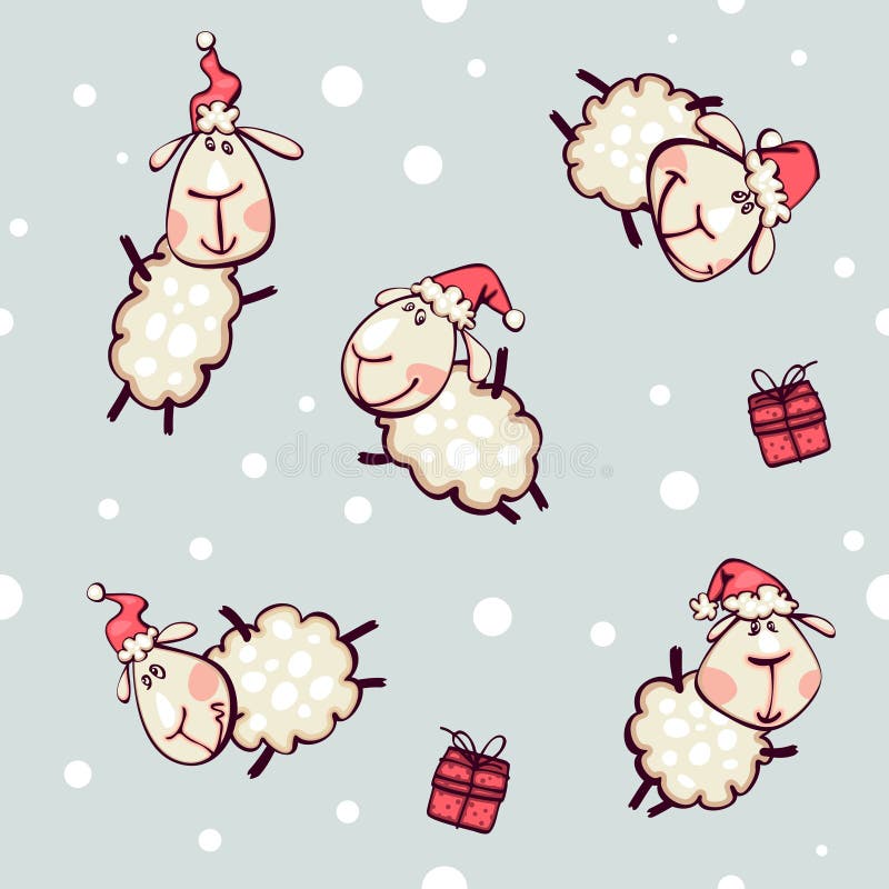 Download Wallpaper With Christmas Goat Stock Vector - Illustration ...