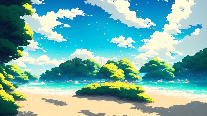 Floresta, bonita, arvores, anime, ceu, HD wallpaper