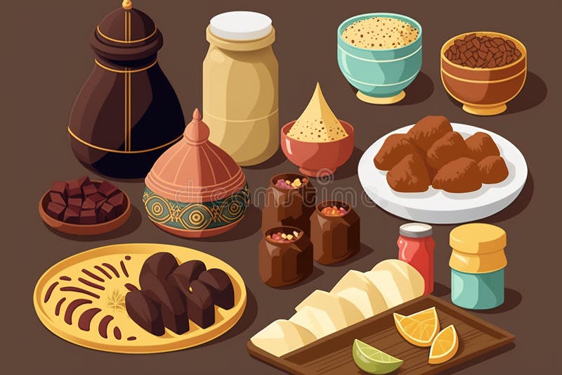 Wallpaper of food items stock illustration. Illustration of chocolate