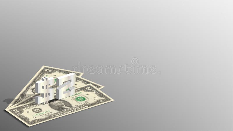 Wallpaper Illustration with American Paper Money. 3d Signs on Two Dollar  Banknotes on a Gray Background Stock Image - Image of financial, paper:  194775535