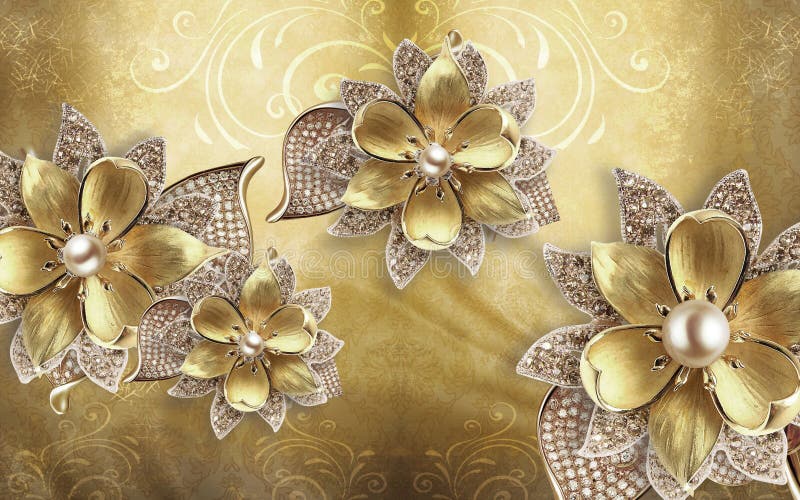 Papel De Parede 3d Dourado, Artesanato, Moderno, Criativo, Não