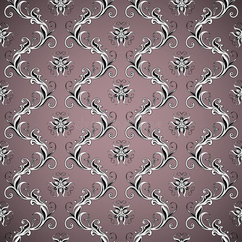 Wallpaper Seamless Brown Pattern on Dark Background Stock Vector