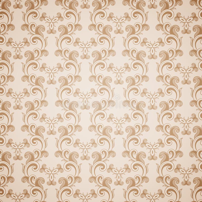 Wallpaper Seamless Brown Pattern on Dark Background Stock Vector