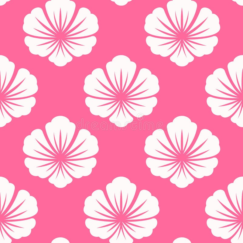 Wallpaper Seamless with White Flower Stock Vector - Illustration of