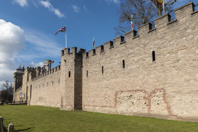 Walls of Cardiff Castle Great Britain Stock Photo Image of fortress