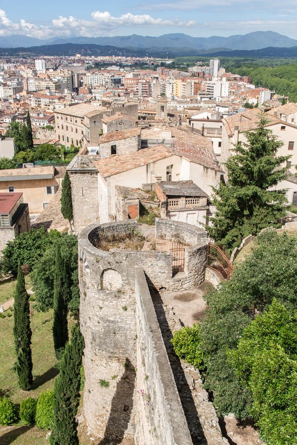 Walls of Girona stock image. Image of branches, defense - 32145053