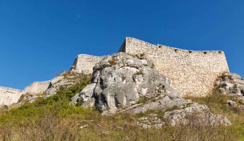 Walls of Spis Castle in Slovakia.