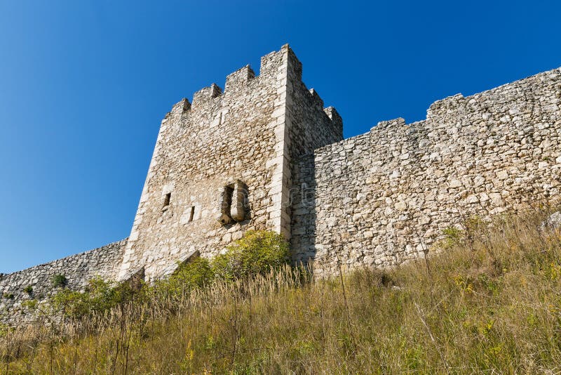 Walls of Spis Castle in Slovakia.