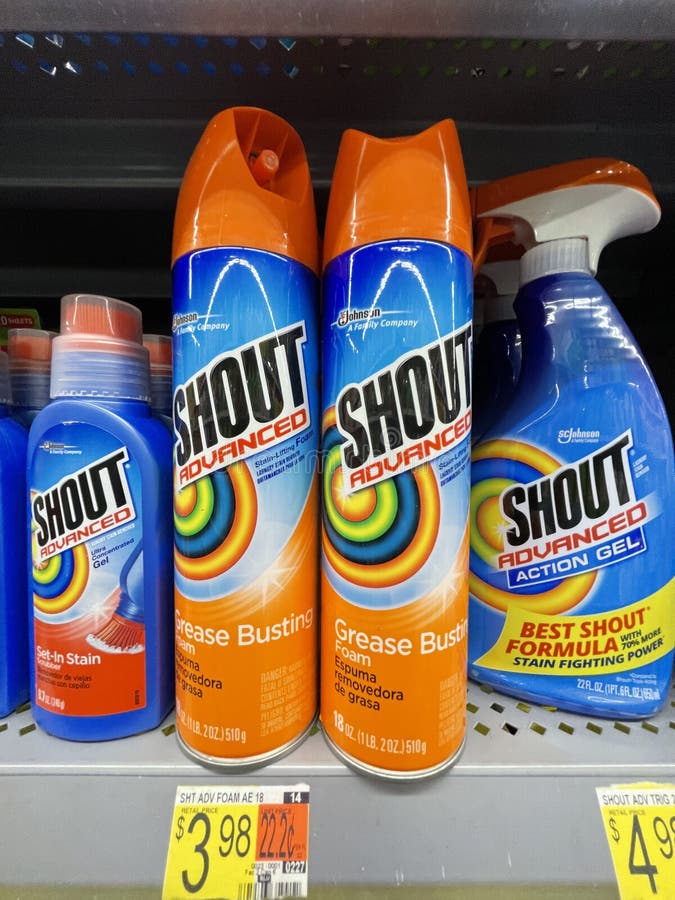 IRVINE, CA - January 11, 2013: A 60 oz refill bottle of Shout Laundry Stain  Remover. Shout products are designed to help remove stains from clothing  Stock Photo - Alamy