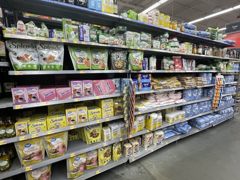 Walmart Grocery Store Sweet N Low Substitute Sugar Section Editorial