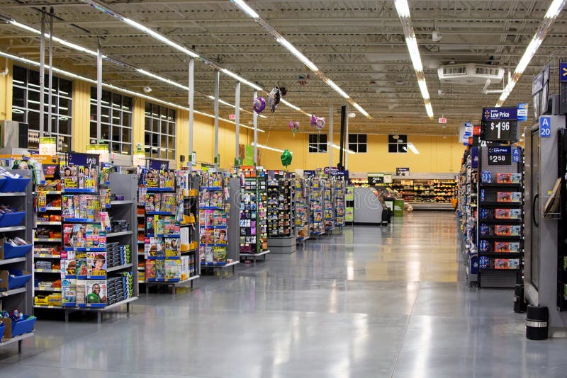 Walmart Supercenter editorial photography. Image of interior - 162095172