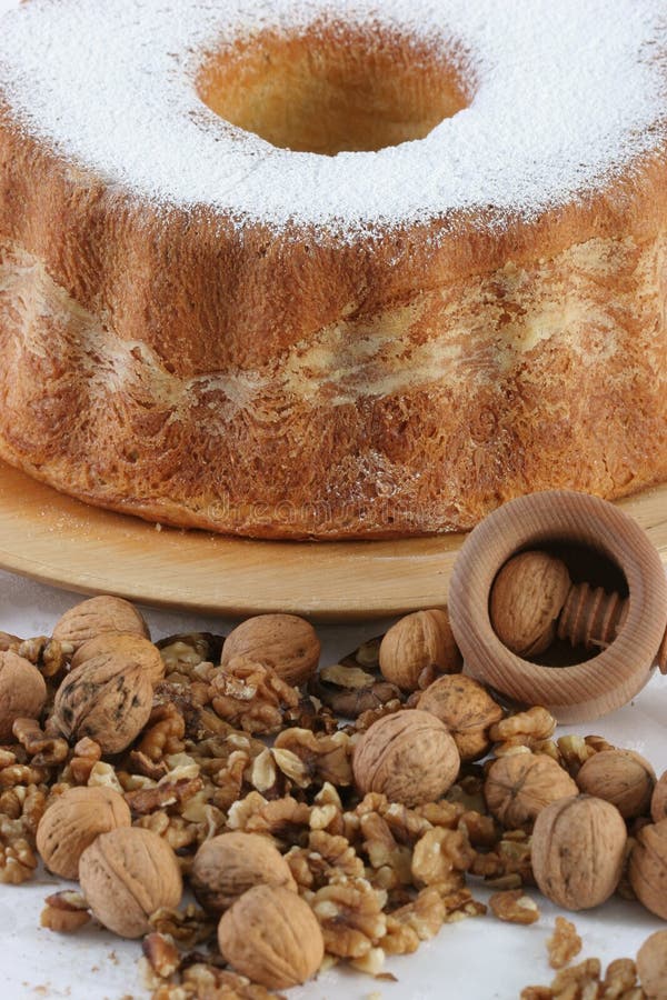 Nuts Filling Pound Cake for Easter or Christmas Stock Image Image of