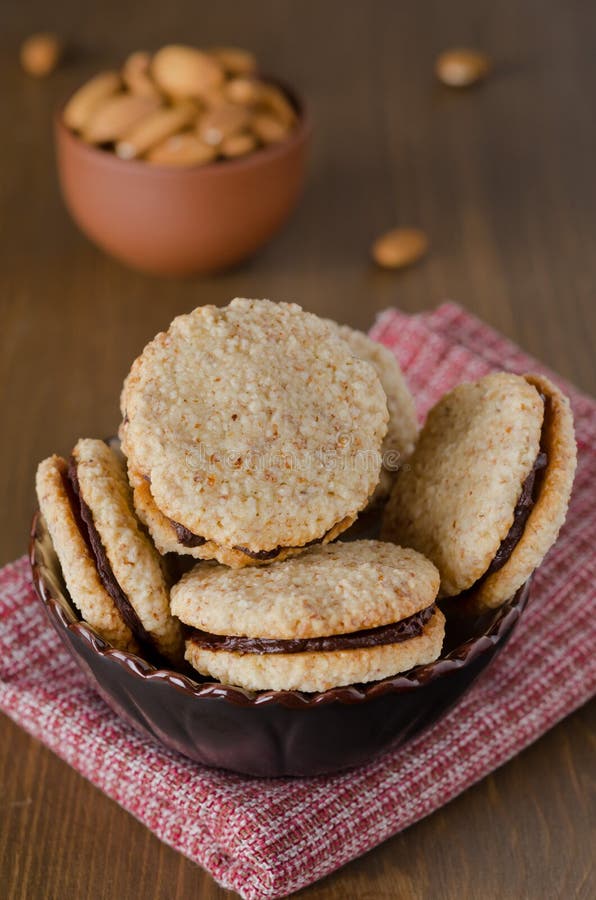 Walnut cookies in a bowl