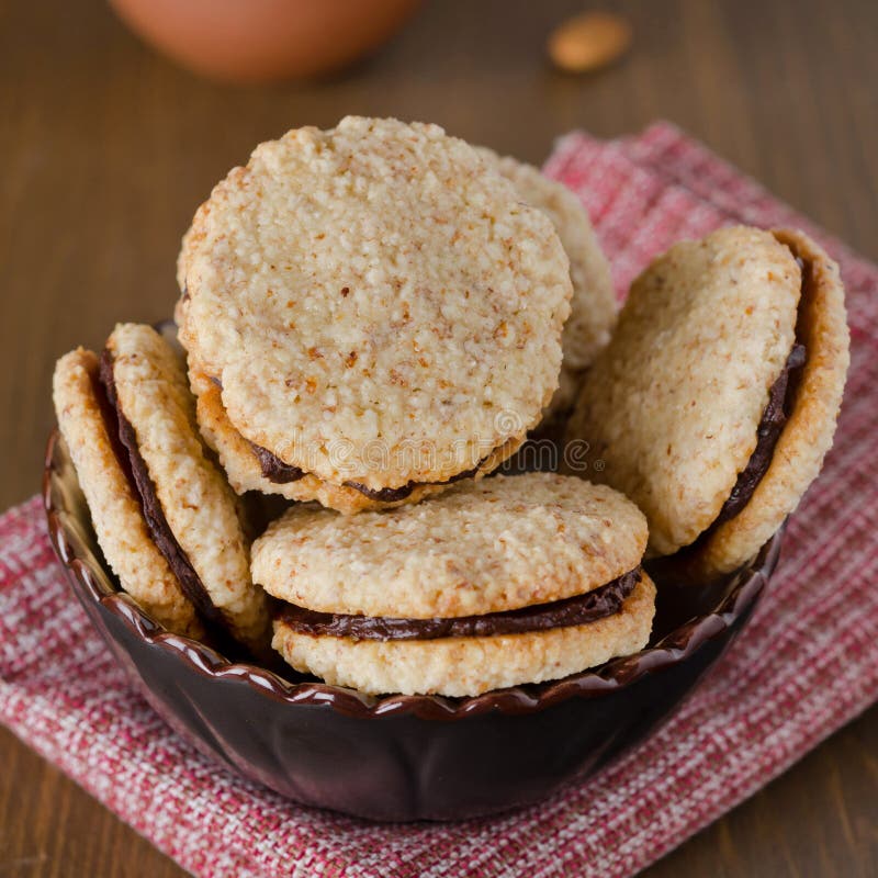 Walnut cookies in a bowl