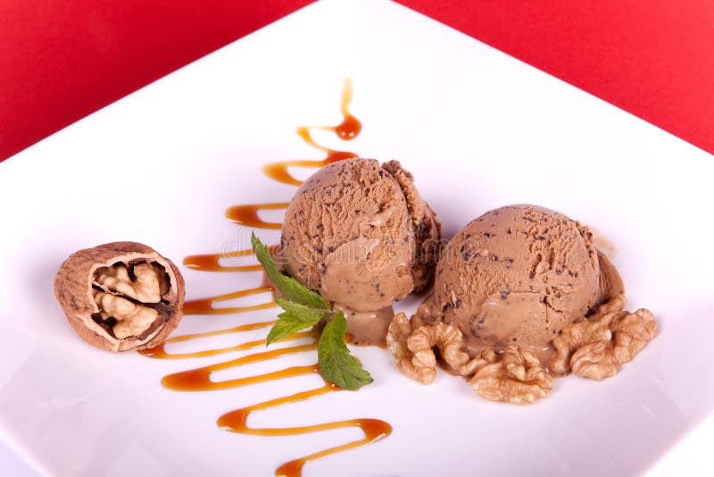 Walnut dessert stock photo. Image of melting, homemade 9091460