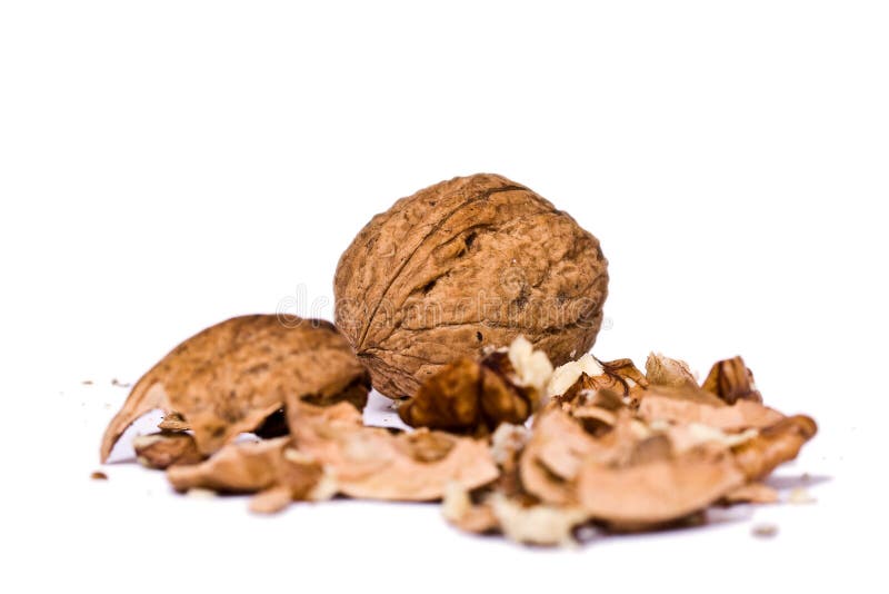 Walnuts close up isolated