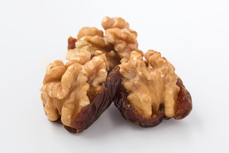 Walnuts with Dates Closedup Stock Image Image of walnuts, background
