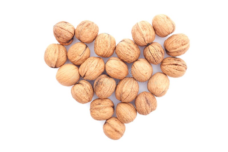 Walnuts in a heart shape stock photo. Image of nutshell 57705638