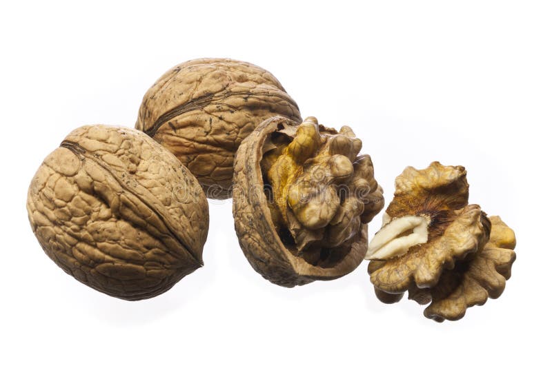 Walnuts isolated on white