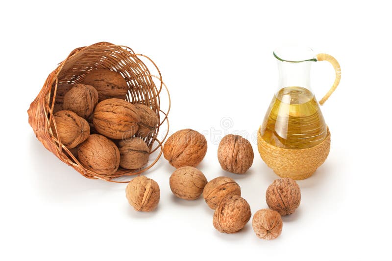 Walnuts and oils stock photo. Image of ingredient, cooking 177382490
