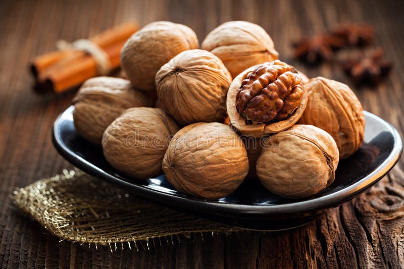 Walnuts on a plate