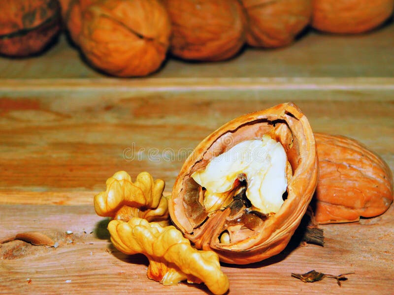 Walnut, Dried Fruits Cut in Half Stock Photo Image of wooden, healthy