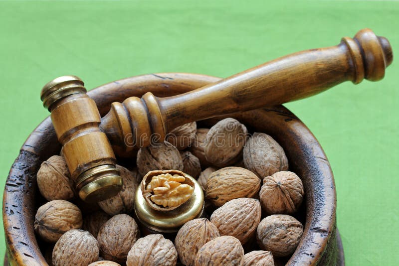 Walnuts in a wooden bowl