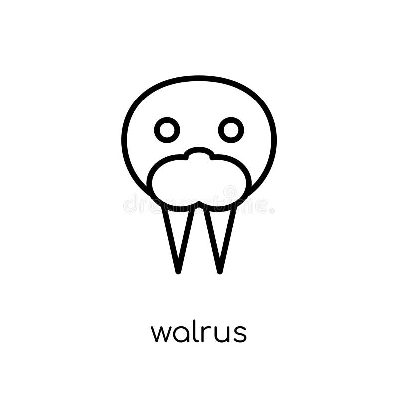 Walrus icon. Trendy modern flat linear vector Walrus icon on white background from thin line animals collection royalty free illustration