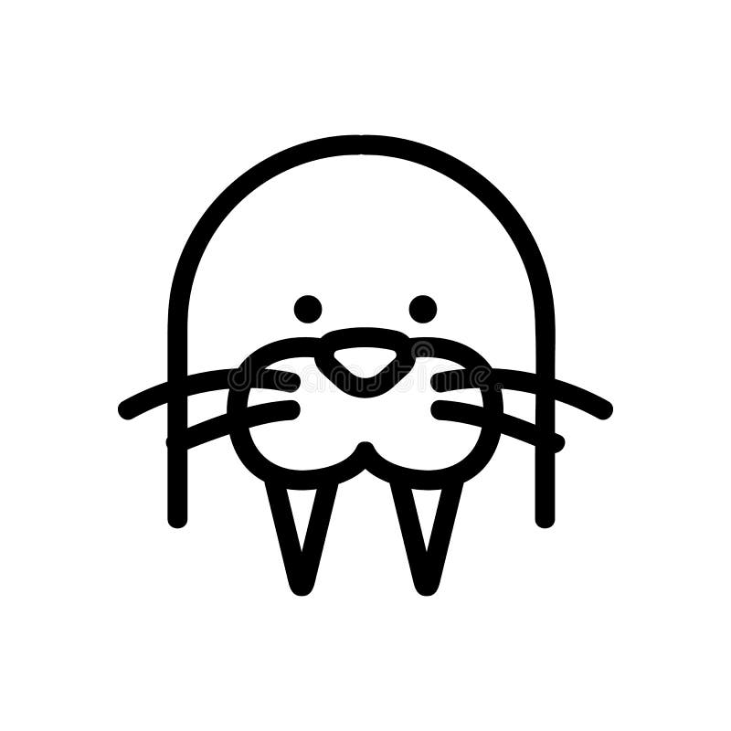 Walrus icon vector. Isolated contour symbol illustration royalty free illustration