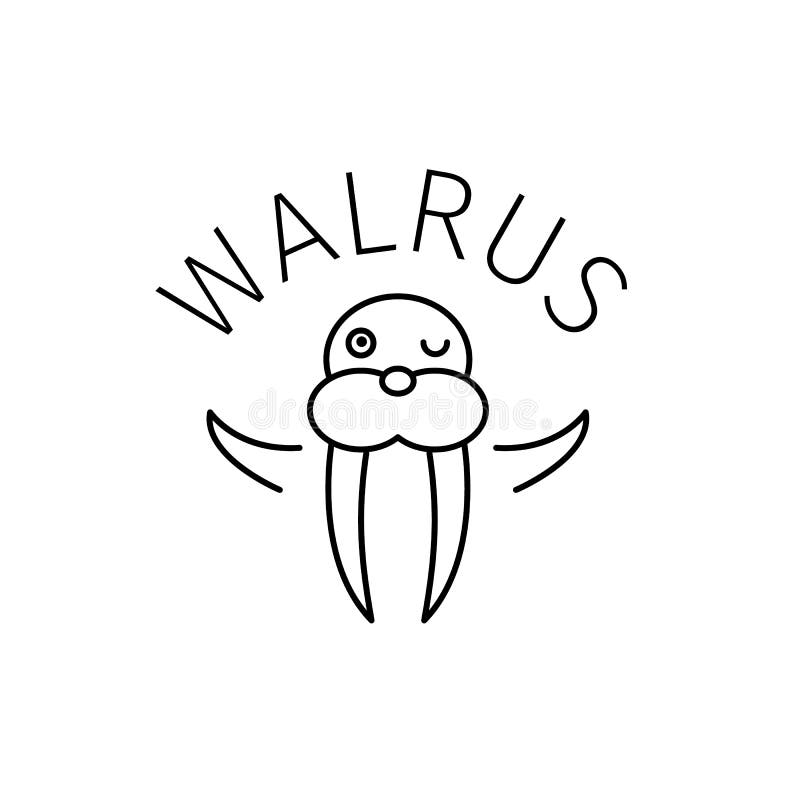 Walrus outline icon royalty free illustration