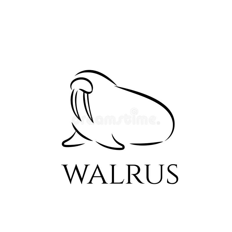 Walrus outline icon. royalty free illustration
