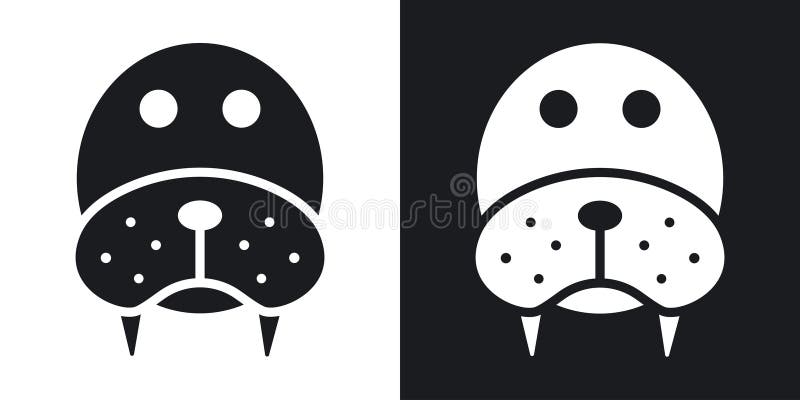 Walrus thin line vector icon set stock illustration