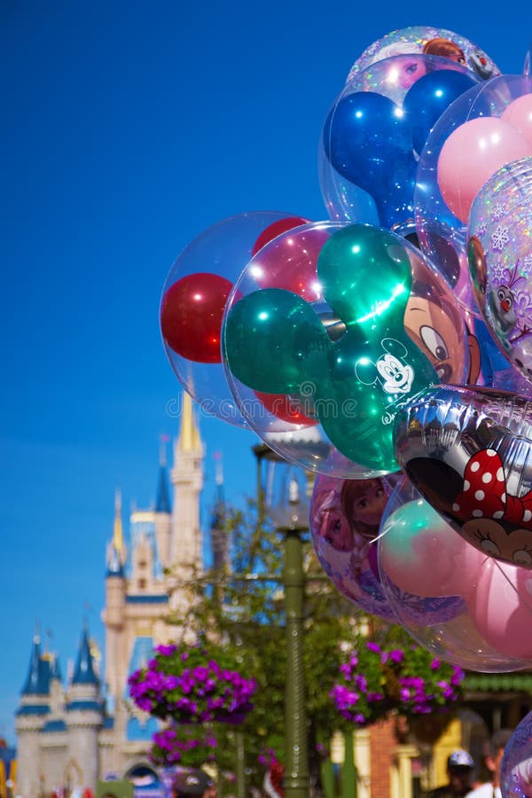Walt Disney World Ballons and Castle royalty free stock photography Walt Disney World Ballons and Castle royalty free stock photography
