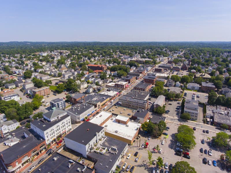 Waltham Aerial View, Massachusetts, USA Stock Photo - Image of ...