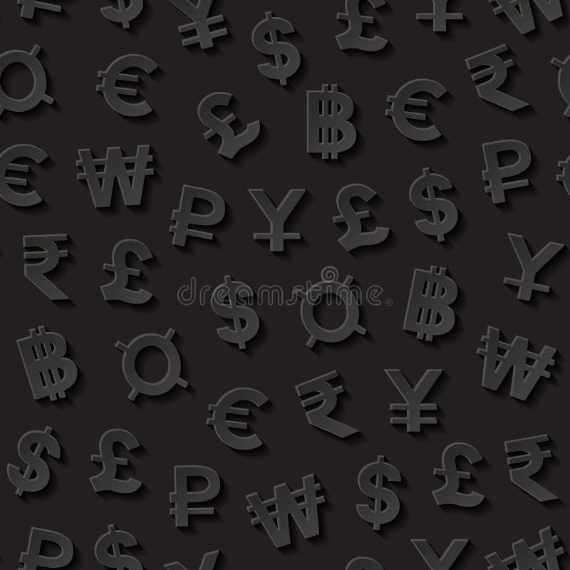Waluta symbole deseniowi bezszwowi royalty ilustracja