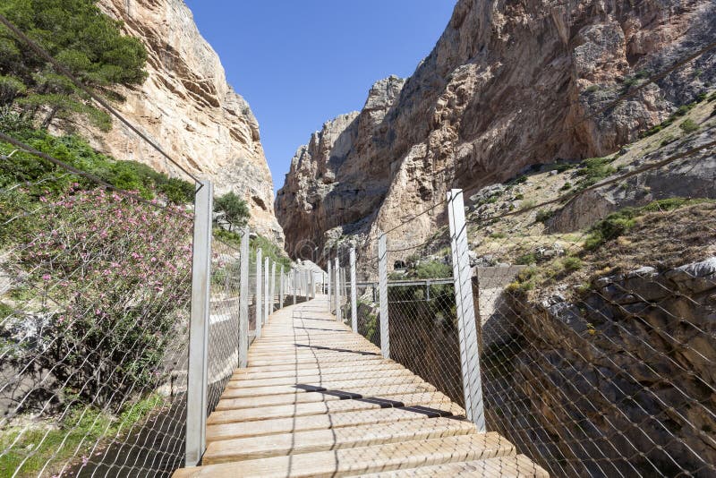 Wandelingssleep Gr Caminito del Rey De Provincie van Malaga, Spanje stock afbeelding Wandelingssleep Gr Caminito del Rey De Provincie van Malaga, Spanje stock afbeelding