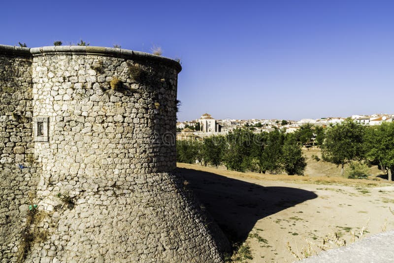 Wandschloss und Ansicht O Chinchon, nahe Madrid spanien stockfotografie Wandschloss und Ansicht O Chinchon, nahe Madrid spanien stockfotografie