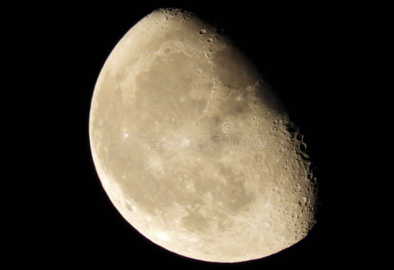 Waning Gibbous Phase of The Moon Closeup royalty free stock photos
