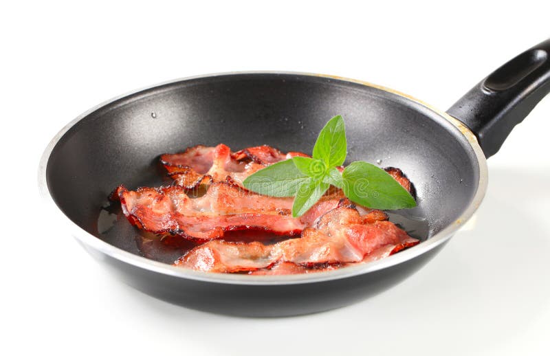 Wanne briet Speck stockfotos