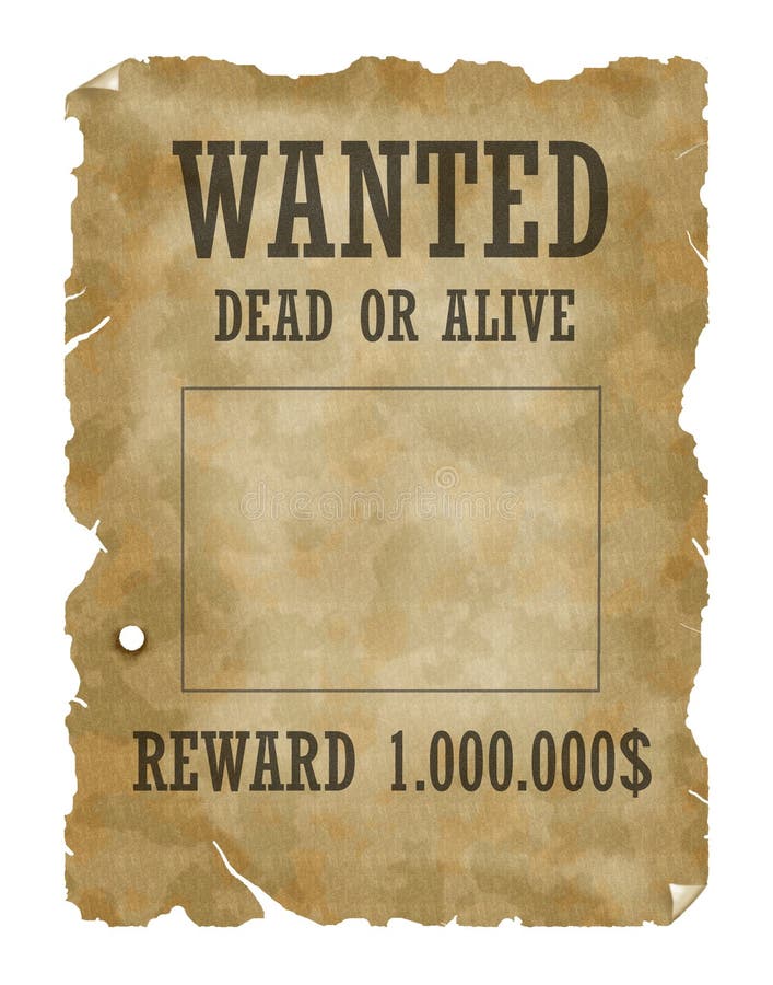 Poster Wanted dead or alive Stock Illustration