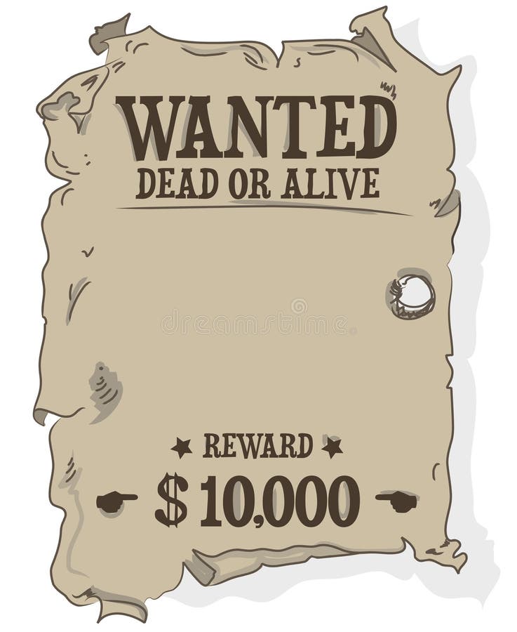 Wanted dead or alive poster vector