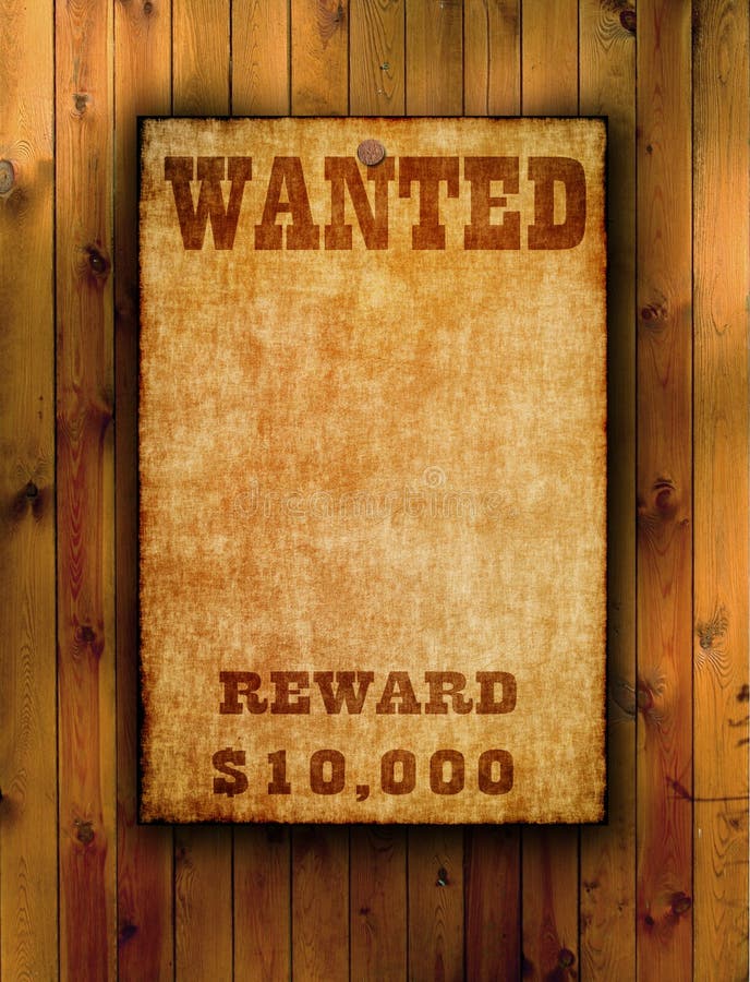 Wanted poster on old paper