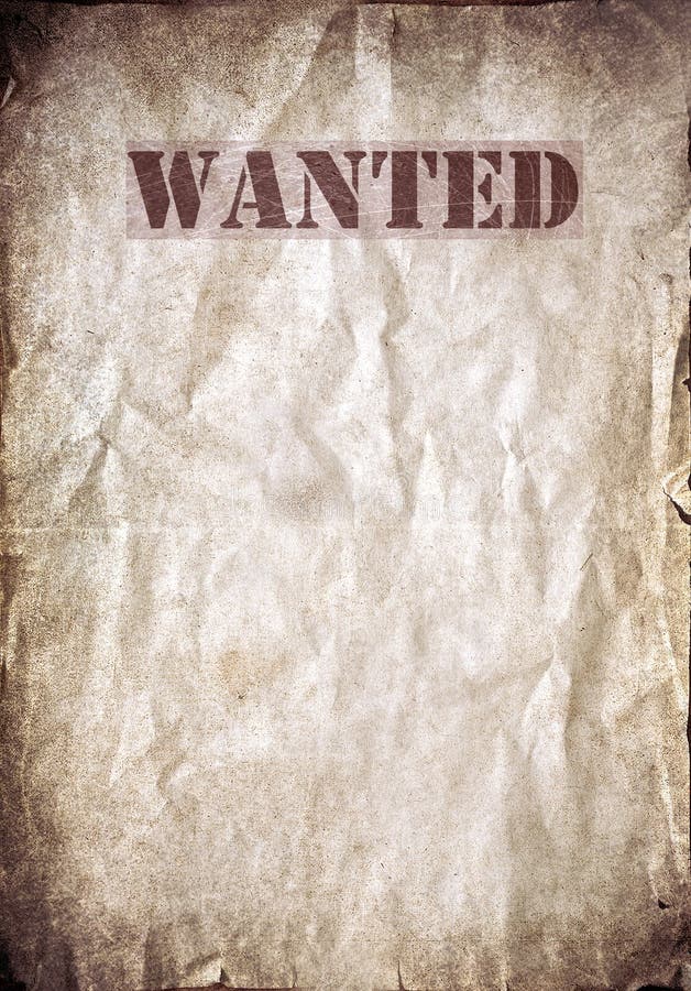 Wanted vintage poster, dead or alive stock photos