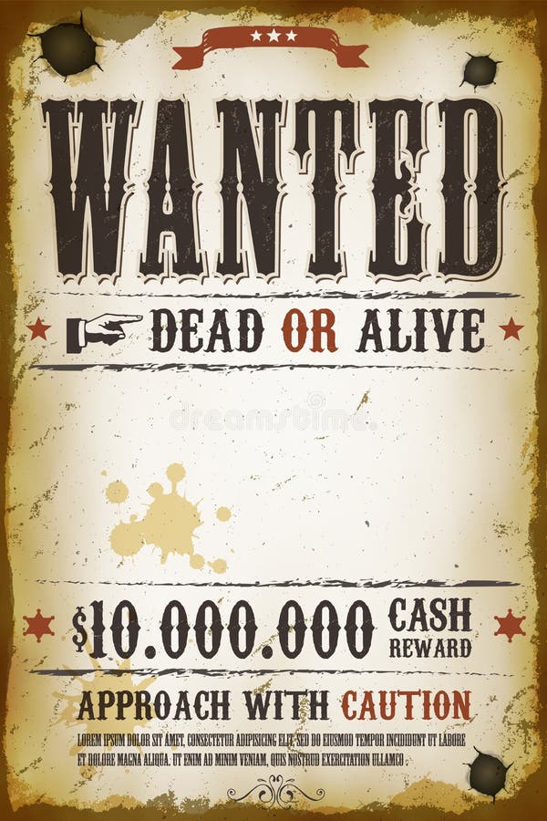 wanted dead or alive Stock Illustration