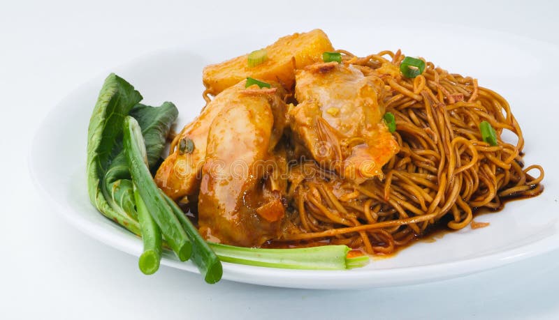 Wanton curry noodle, dried wanton noodle