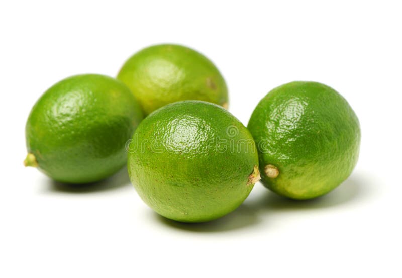 Fresh limes on white background. Fresh limes on white background