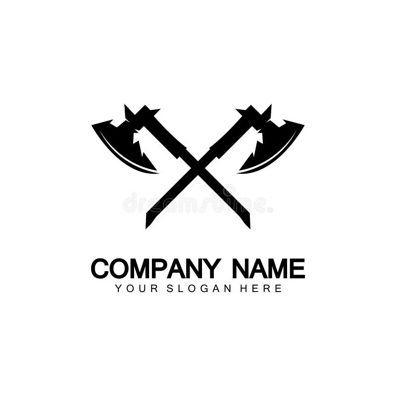War Axe Logo. War Axe Executioner Axe Viking Battle Axe in Vector Stock